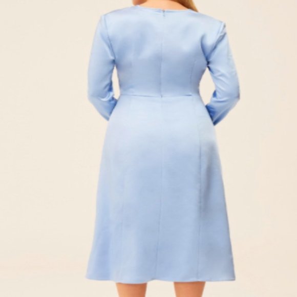 THE FIFTH Fusion Long Sleeve Midi Dress Sky M 6 - Picture 5 of 5